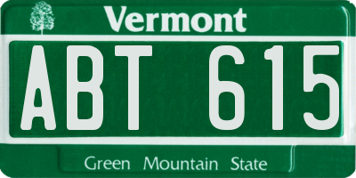 VT license plate ABT615