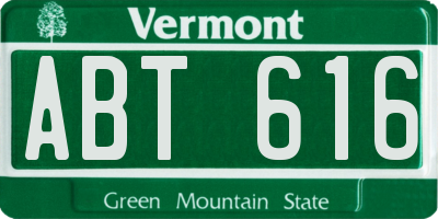 VT license plate ABT616