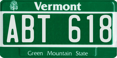 VT license plate ABT618