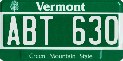 VT license plate ABT630
