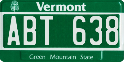 VT license plate ABT638