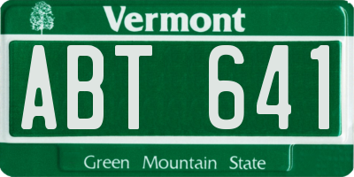 VT license plate ABT641