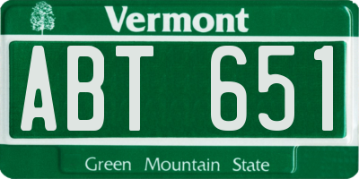 VT license plate ABT651