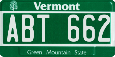 VT license plate ABT662