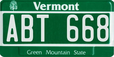 VT license plate ABT668