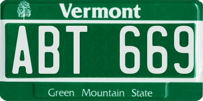 VT license plate ABT669