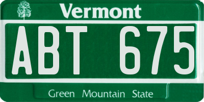 VT license plate ABT675
