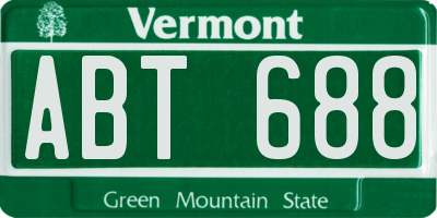 VT license plate ABT688