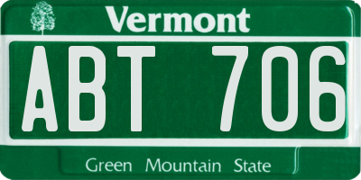 VT license plate ABT706