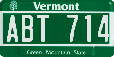 VT license plate ABT714