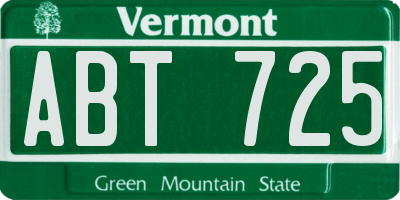 VT license plate ABT725