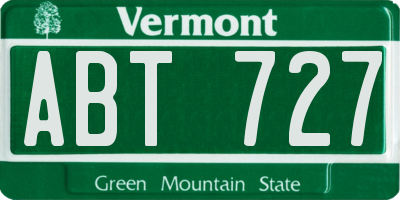 VT license plate ABT727