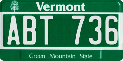 VT license plate ABT736