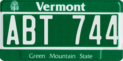VT license plate ABT744