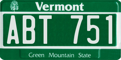 VT license plate ABT751