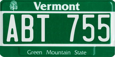 VT license plate ABT755