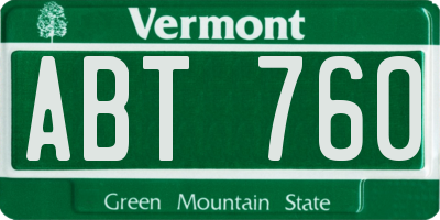 VT license plate ABT760