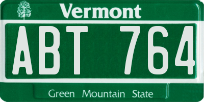 VT license plate ABT764