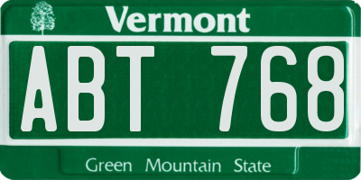 VT license plate ABT768