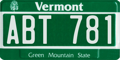 VT license plate ABT781