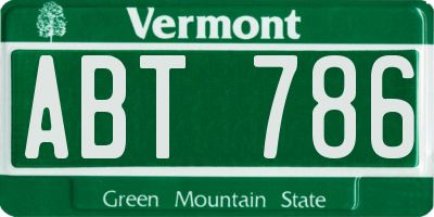 VT license plate ABT786