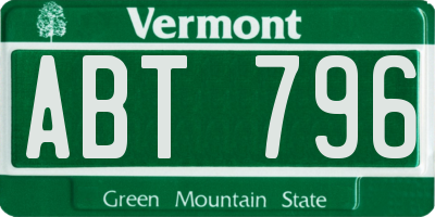 VT license plate ABT796