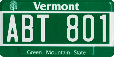 VT license plate ABT801