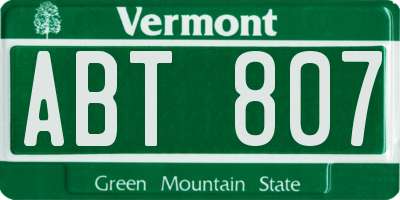 VT license plate ABT807