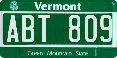 VT license plate ABT809