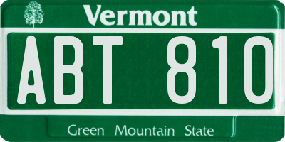 VT license plate ABT810