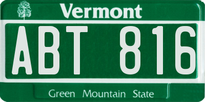 VT license plate ABT816