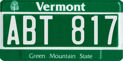 VT license plate ABT817