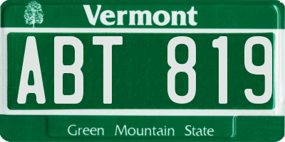 VT license plate ABT819