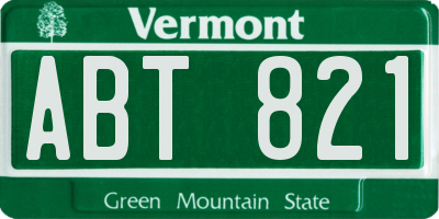 VT license plate ABT821