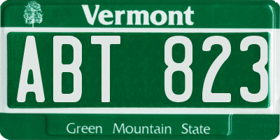 VT license plate ABT823