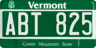 VT license plate ABT825
