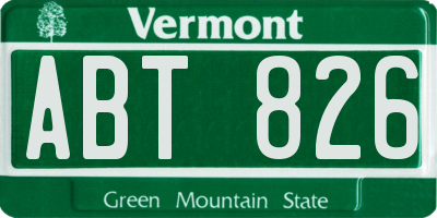 VT license plate ABT826