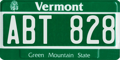 VT license plate ABT828