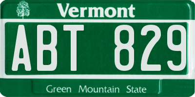 VT license plate ABT829