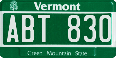 VT license plate ABT830