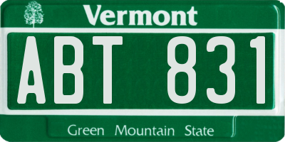VT license plate ABT831