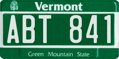 VT license plate ABT841