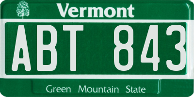 VT license plate ABT843