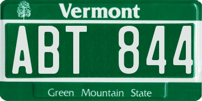 VT license plate ABT844