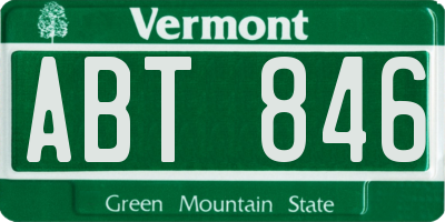 VT license plate ABT846