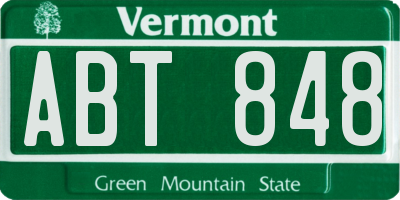 VT license plate ABT848