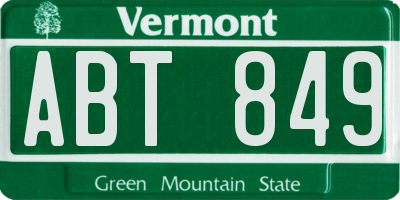 VT license plate ABT849