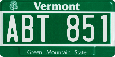 VT license plate ABT851