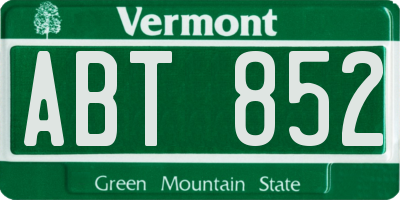 VT license plate ABT852