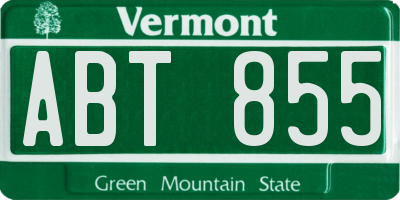 VT license plate ABT855